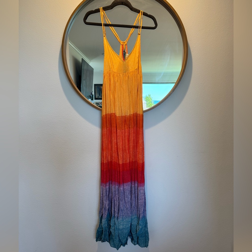 Anthro resort tie back maxi dress, size small